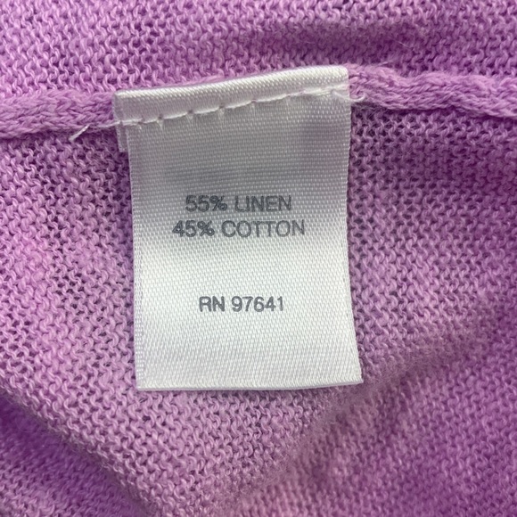 J Jill Linen/Cotton blend pink/ lavender crewneck lightweight sweater size small - Picture 4 of 7